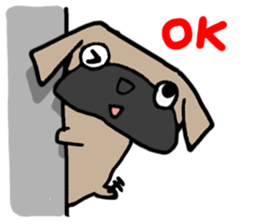 Pretty reaction Pug dog2 sticker #11013594