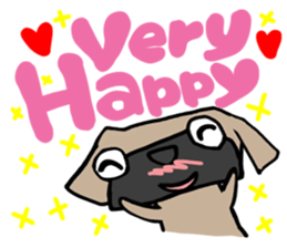 Pretty reaction Pug dog2 sticker #11013619