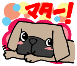 Pretty reaction Pug dog2 sticker #11013623
