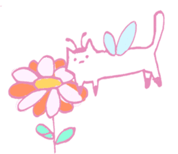 Cat Elva (Spring flowers version) sticker #11013922
