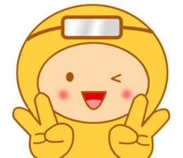 Yellow dress diving people-Pabe 2 sticker #11014744