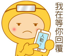 Yellow dress diving people-Pabe 2 sticker #11014748