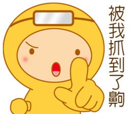 Yellow dress diving people-Pabe 2 sticker #11014750