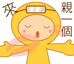 Yellow dress diving people-Pabe 2 sticker #11014766