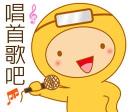 Yellow dress diving people-Pabe 2 sticker #11014773