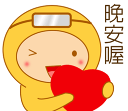 Yellow dress diving people-Pabe 2 sticker #11014783