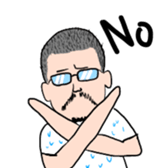 Glasses beard Buzz-cut sticker #11023853