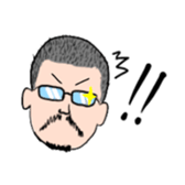 Glasses beard Buzz-cut sticker #11023865