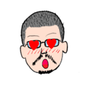 Glasses beard Buzz-cut sticker #11023867