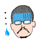 Glasses beard Buzz-cut sticker #11023868