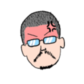 Glasses beard Buzz-cut sticker #11023871