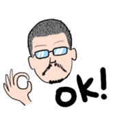 Glasses beard Buzz-cut sticker #11023878