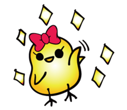 LOVELY RIBBONED CHICK, PIYOYA sticker #11023881