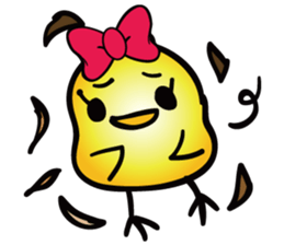 LOVELY RIBBONED CHICK, PIYOYA sticker #11023882