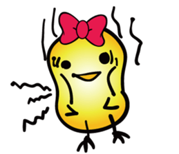 LOVELY RIBBONED CHICK, PIYOYA sticker #11023887