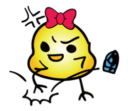 LOVELY RIBBONED CHICK, PIYOYA sticker #11023888
