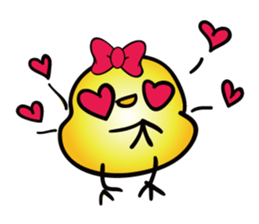 LOVELY RIBBONED CHICK, PIYOYA sticker #11023890