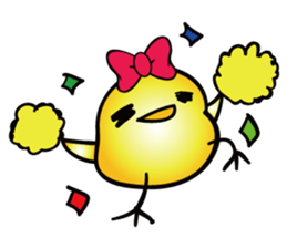 LOVELY RIBBONED CHICK, PIYOYA sticker #11023892