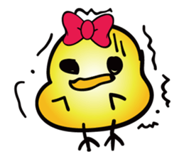 LOVELY RIBBONED CHICK, PIYOYA sticker #11023893
