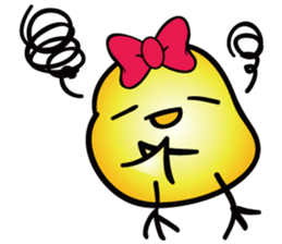 LOVELY RIBBONED CHICK, PIYOYA sticker #11023895