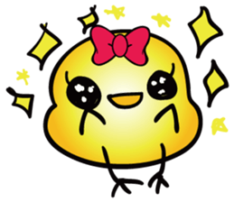 LOVELY RIBBONED CHICK, PIYOYA sticker #11023899