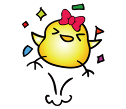 LOVELY RIBBONED CHICK, PIYOYA sticker #11023900