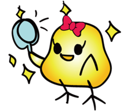 LOVELY RIBBONED CHICK, PIYOYA sticker #11023901