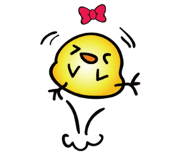 LOVELY RIBBONED CHICK, PIYOYA sticker #11023915