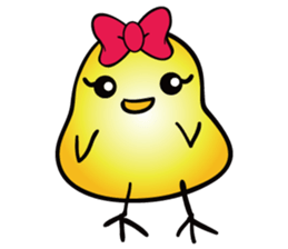 LOVELY RIBBONED CHICK, PIYOYA sticker #11023919