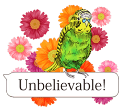 Birds and flowers and balloon (English) sticker #11025824