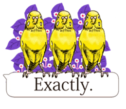 Birds and flowers and balloon (English) sticker #11025835