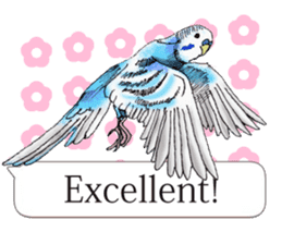 Birds and flowers and balloon (English) sticker #11025836