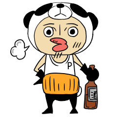 old man of the costume  panda