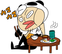 old man of the costume  panda sticker #11029780