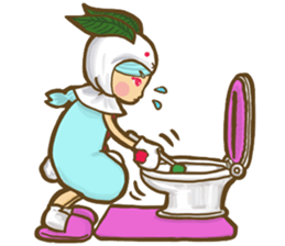 snow rabbit of a working housewife sticker #11031049