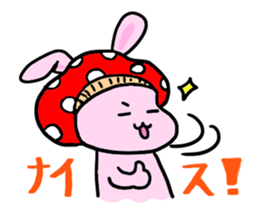 mushroom rabbit sticker #11031500