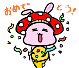 mushroom rabbit sticker #11031507