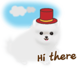 Cute White Pomeranian (English Ver.) sticker #11032683