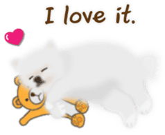 Cute White Pomeranian (English Ver.) sticker #11032689