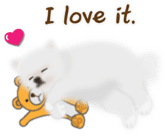 Cute White Pomeranian (English Ver.) sticker #11032689
