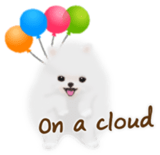 Cute White Pomeranian (English Ver.) sticker #11032690