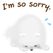 Cute White Pomeranian (English Ver.) sticker #11032692