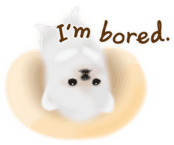 Cute White Pomeranian (English Ver.) sticker #11032701