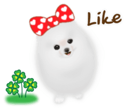 Cute White Pomeranian (English Ver.) sticker #11032704