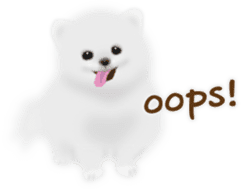 Cute White Pomeranian (English Ver.) sticker #11032705