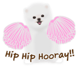 Cute White Pomeranian (English Ver.) sticker #11032710