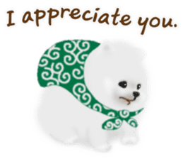Cute White Pomeranian (English Ver.) sticker #11032712