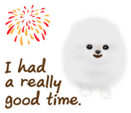 Cute White Pomeranian (English Ver.) sticker #11032715