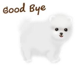 Cute White Pomeranian (English Ver.) sticker #11032719
