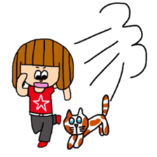 Junko and cat. sticker #11033758